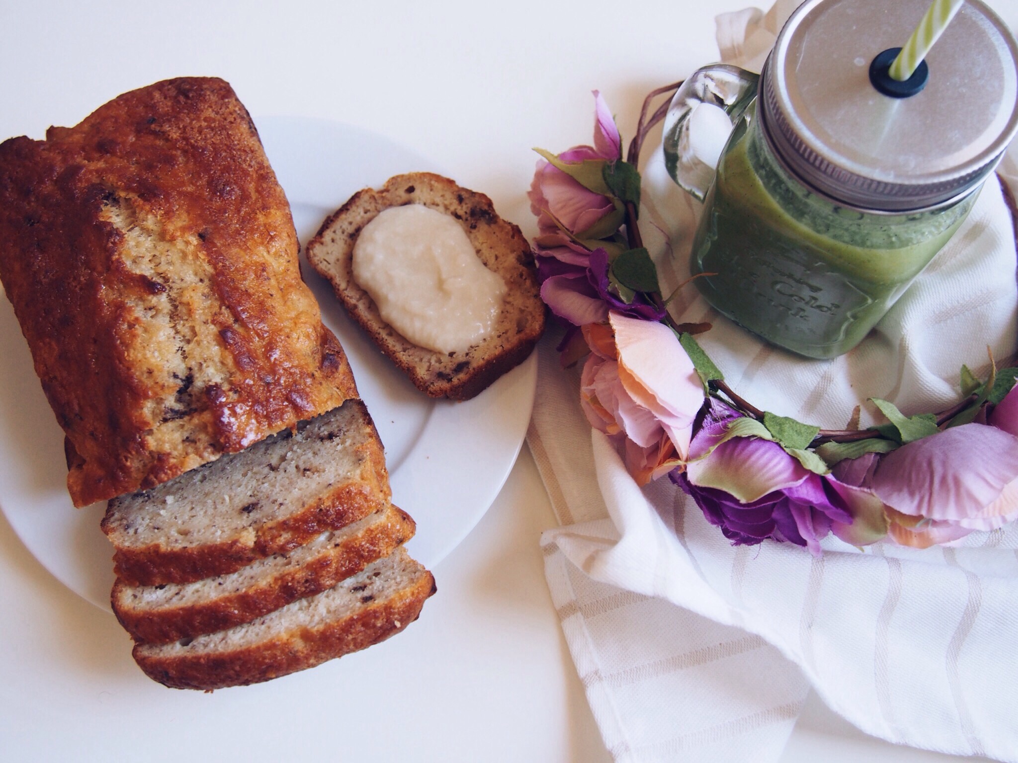 brunch_Green_healthy_muffins_banana bread_smoothie_glutenfree_sans gluten